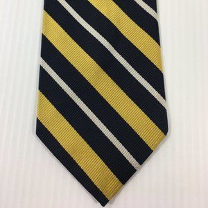 Berkley Mens Tie 3 in W x L 55 Silk Black Yellow Gold White